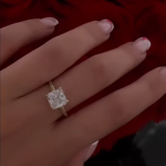 ON SALE Eternity white Gold Plated Engagement Ring - Picture 11 of 11